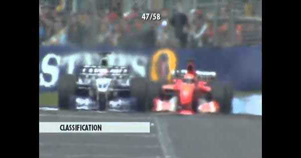 F1 Melbourne 2002 Trulli VS Schumacher VS Montoya INSANE RACING 1