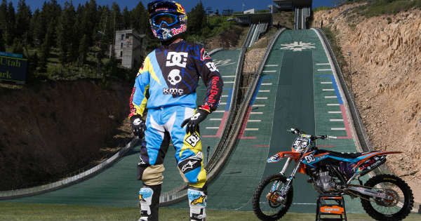 Robbie Maddison Drop InTheSki Jumping Ramp With His Dirt Bike 11