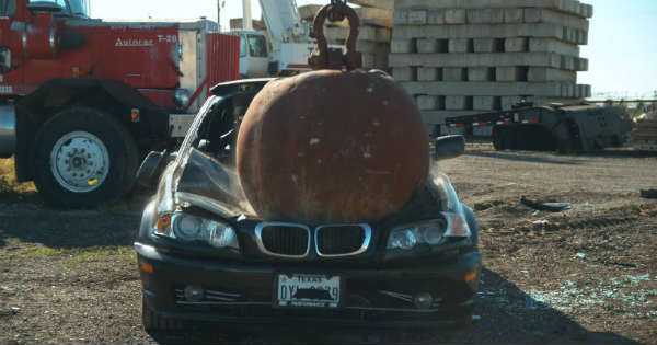 Slow-Motion 4-Ton Wrecking Ball Destroying Cars 2