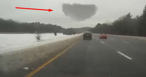 Snowy Car Roof Ice Flying Hits Driver Windscreen 1