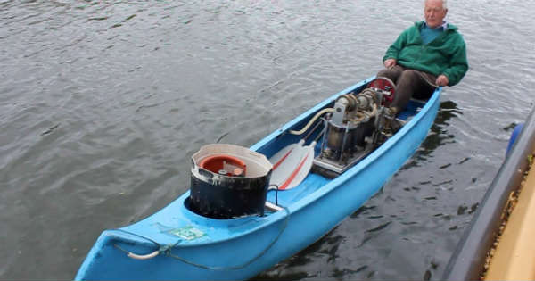 Stirling Engine Powered Canoe hate paddling 2