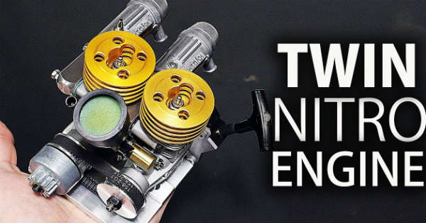 Twin Nitro Engine small diy scratch assemble 1