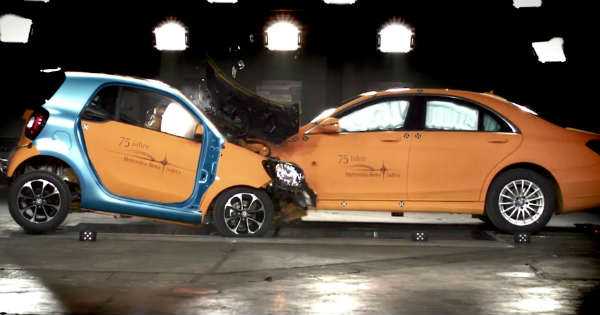 Mercedes Smart vs Mercedes S Class Safety Test 2