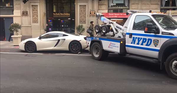 NYPD Traffic Control Towed This McLaren The Wrong Way 2