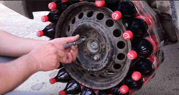 What Happens When You Use Coca Cola Bottles Instead Of A Tire 2