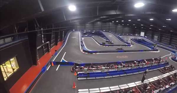 The World S Largest Indoor Go Kart Track Tire Burn