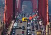 Golden Gate Zipper Truck Changes Lanes During Rush Hour 22