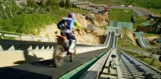 Robbie Maddison Drop InTheSki Jumping Ramp With His Dirt Bike 1