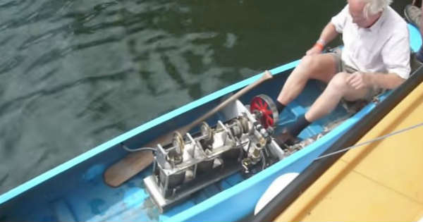 Stirling Engine Powered Canoe hate paddling 1