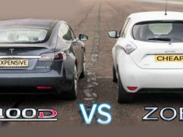 P100D Model S Tesla vs Renault Zoe 11