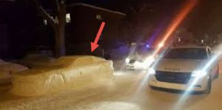 This Guy Fooled The Police With A Fake Snow Car 1